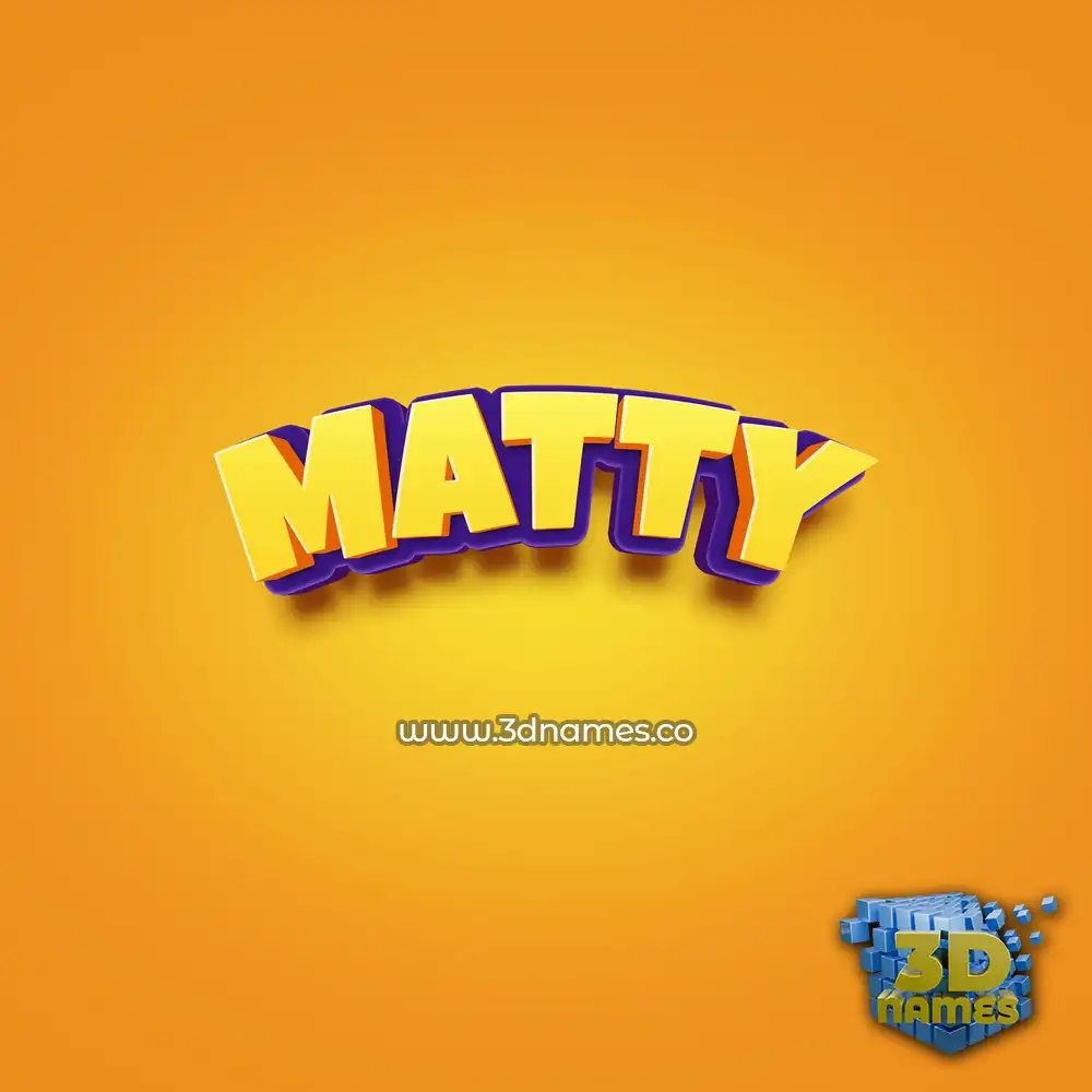 matty in Orange Toon style - 3D name wallpaper