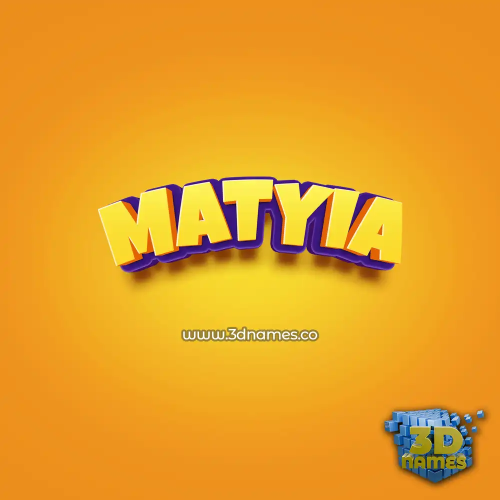 matyia in Orange Toon style - 3D name wallpaper