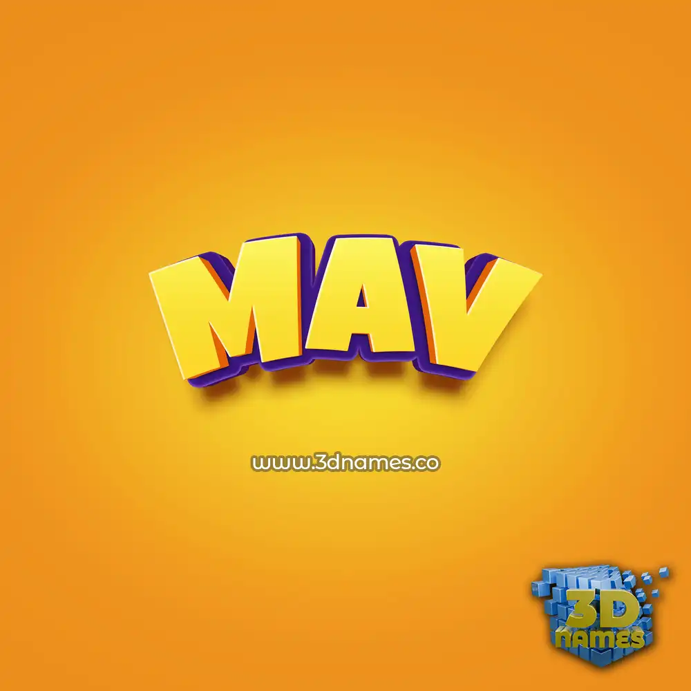 mav in Orange Toon style - 3D name wallpaper