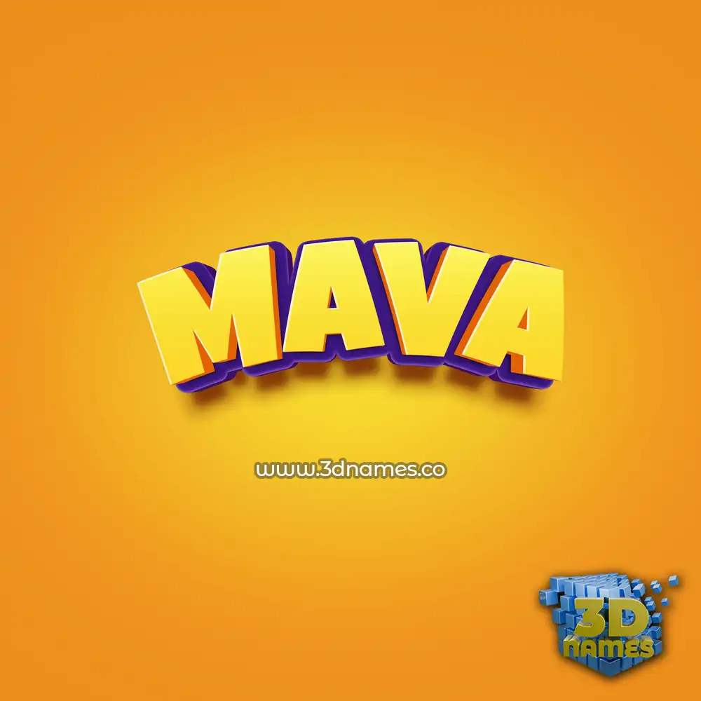 mava in Orange Toon style - 3D name wallpaper