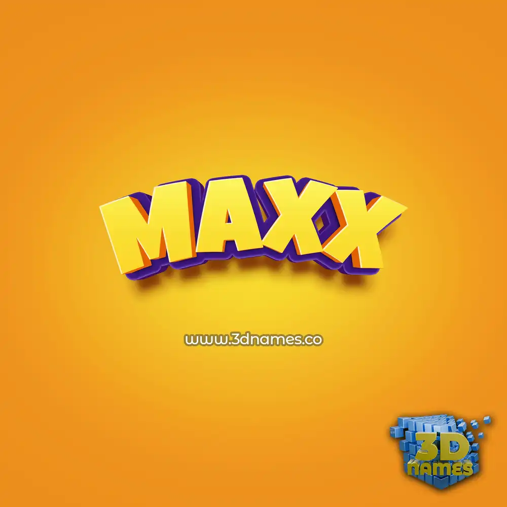 maxx in Orange Toon style - 3D name wallpaper