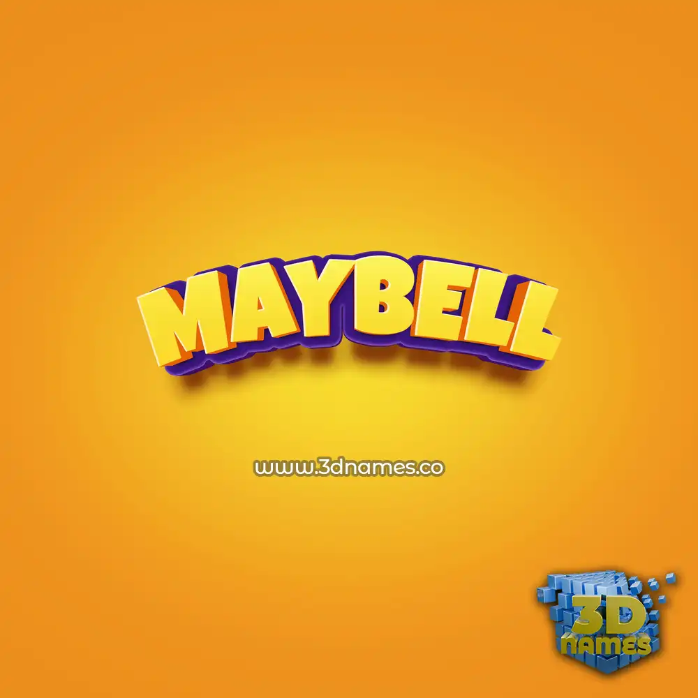 maybell in Orange Toon style - 3D name wallpaper