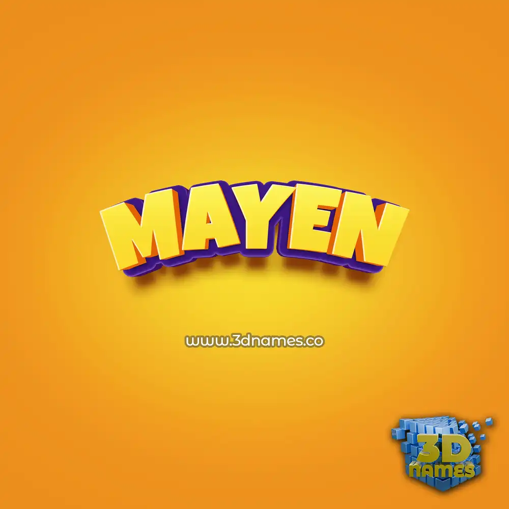 mayen in Orange Toon style - 3D name wallpaper