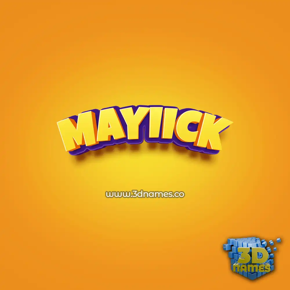 mayiick in Orange Toon style - 3D name wallpaper