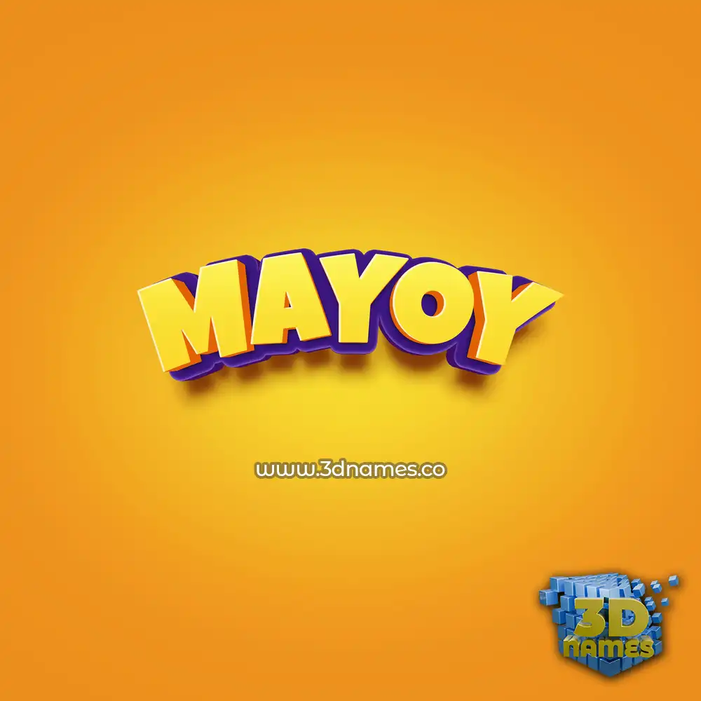 mayoy in Orange Toon style - 3D name wallpaper