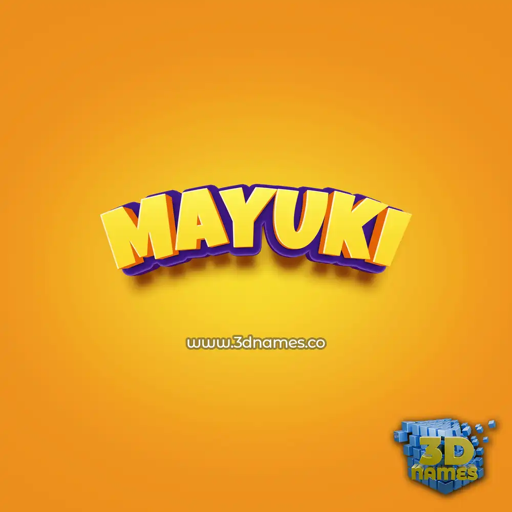 mayuki in Orange Toon style - 3D name wallpaper
