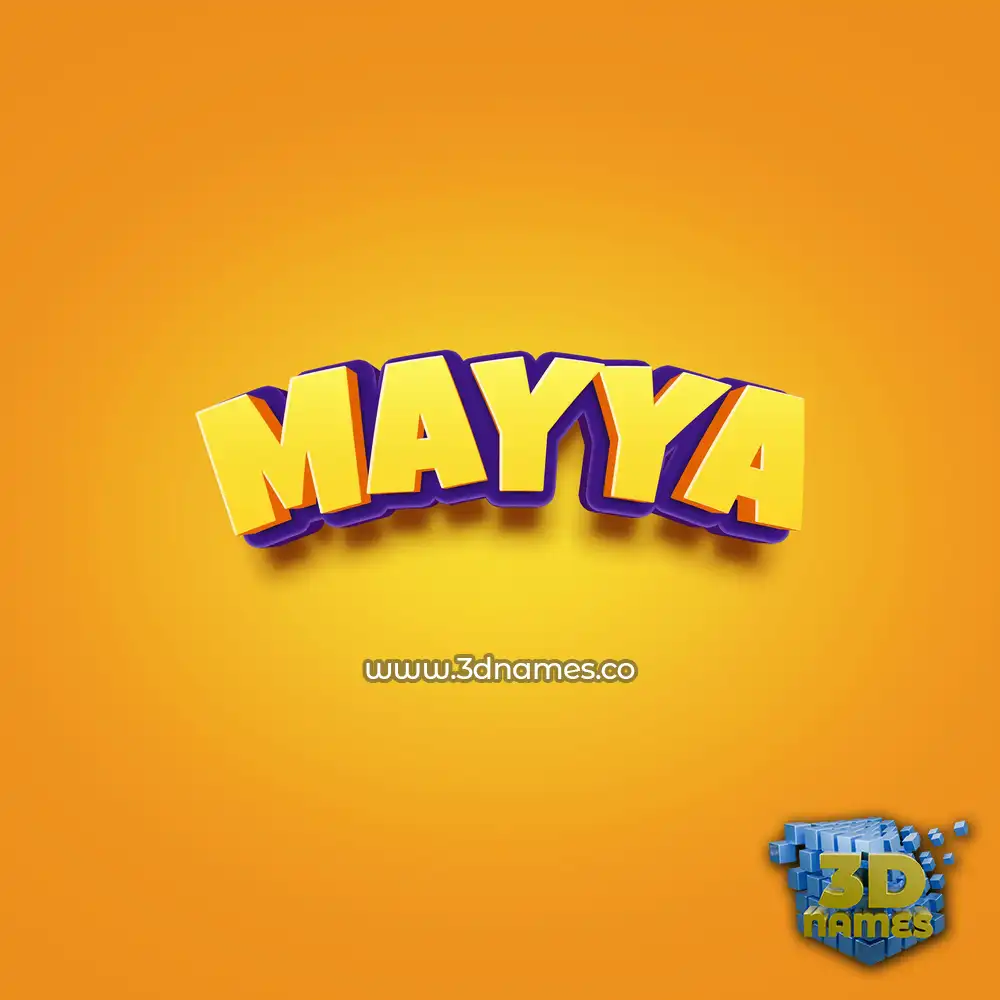 mayya in Orange Toon style - 3D name wallpaper