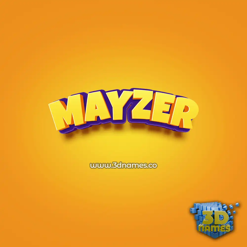 mayzer in Orange Toon style - 3D name wallpaper
