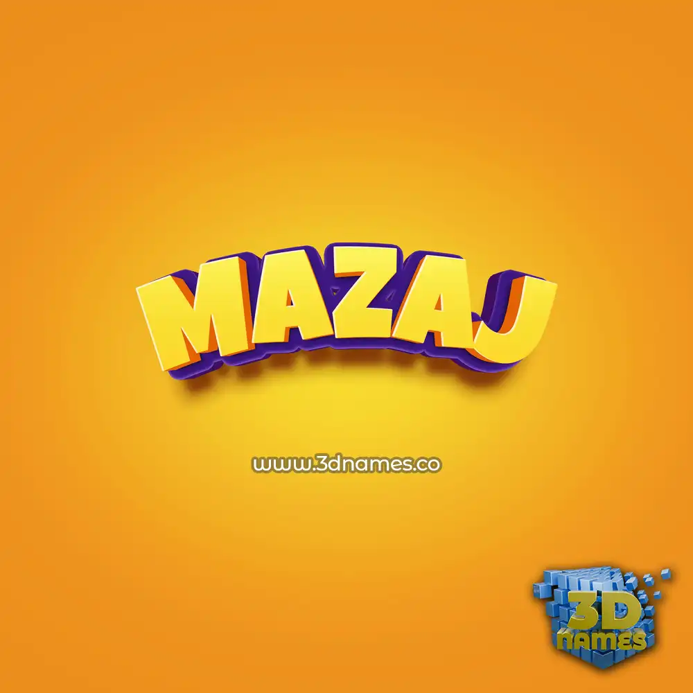 mazaj in Orange Toon style - 3D name wallpaper