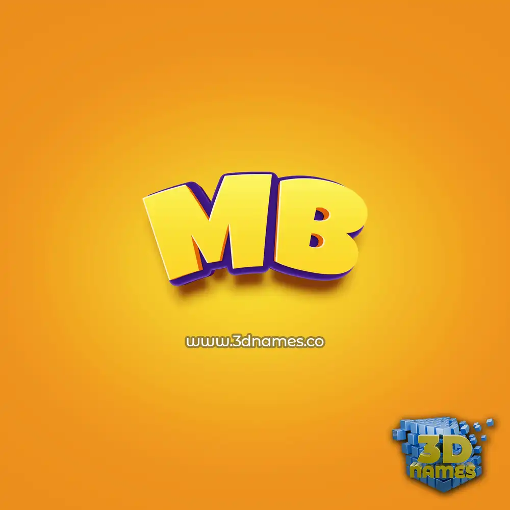 mb in Orange Toon style - 3D name wallpaper