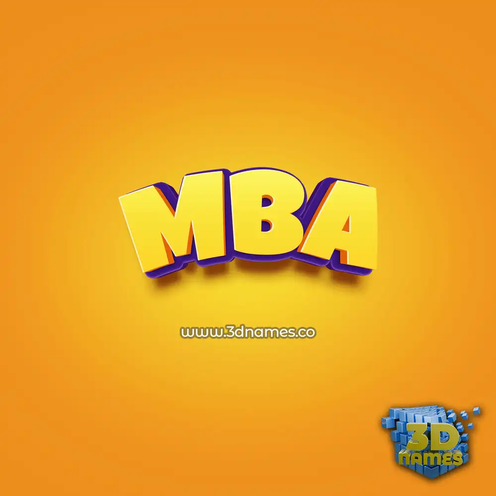 mba in Orange Toon style - 3D name wallpaper