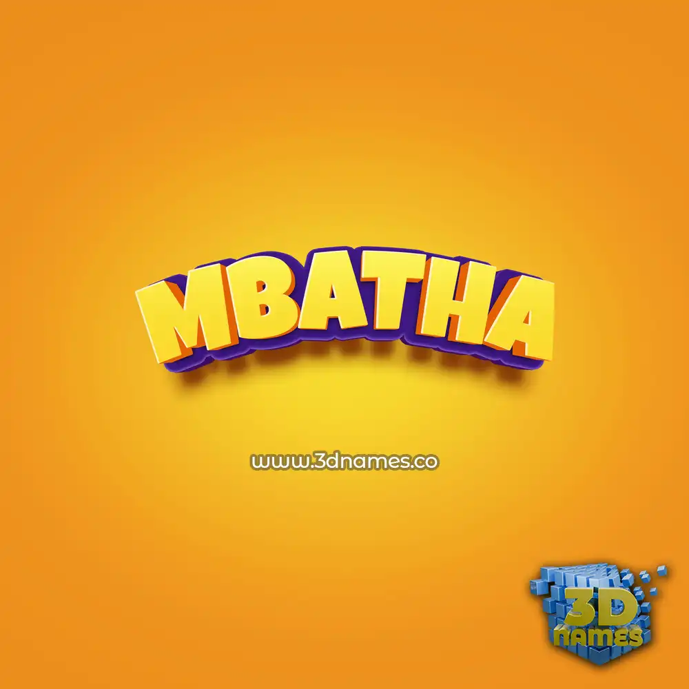 mbatha in Orange Toon style - 3D name wallpaper