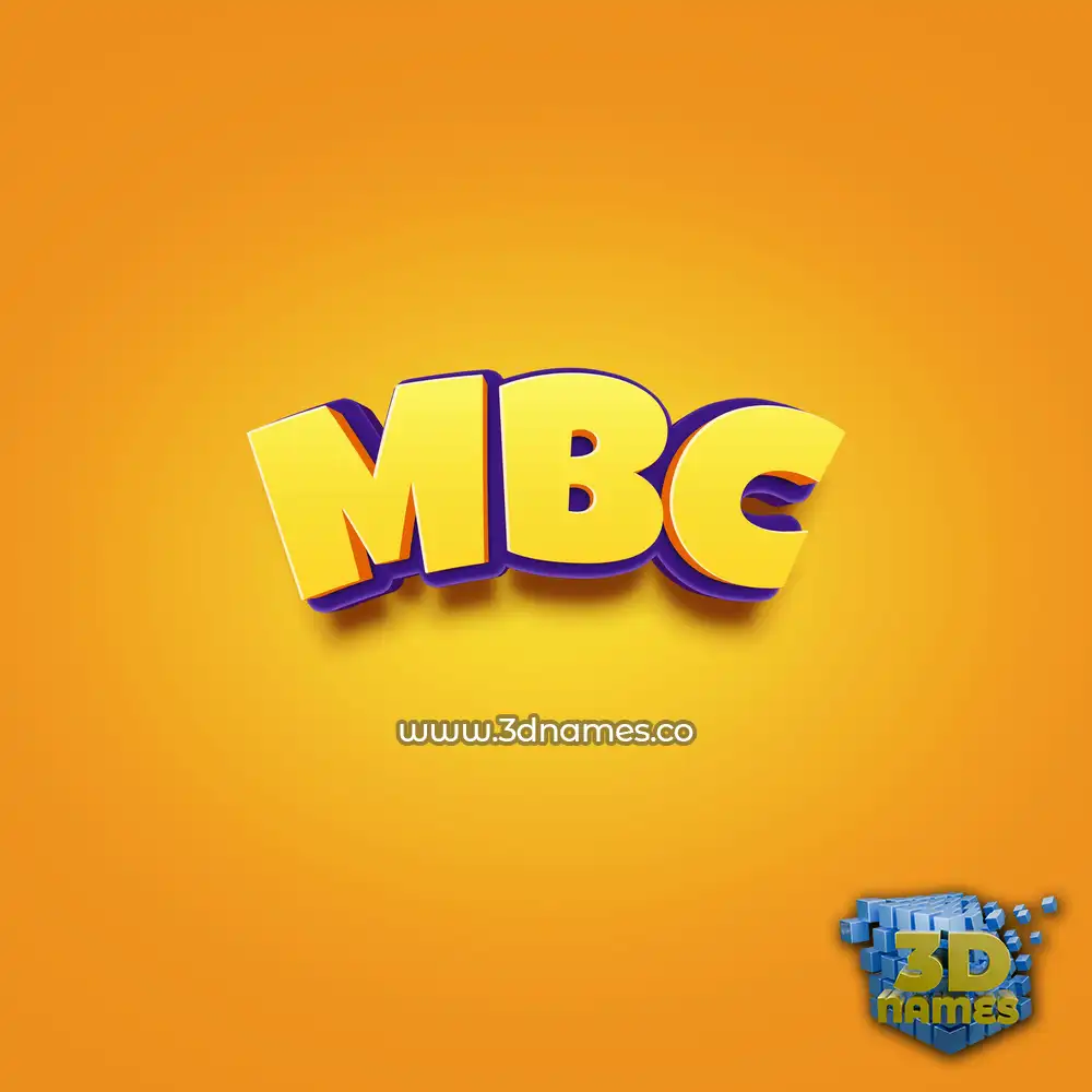 mbc in Orange Toon style - 3D name wallpaper