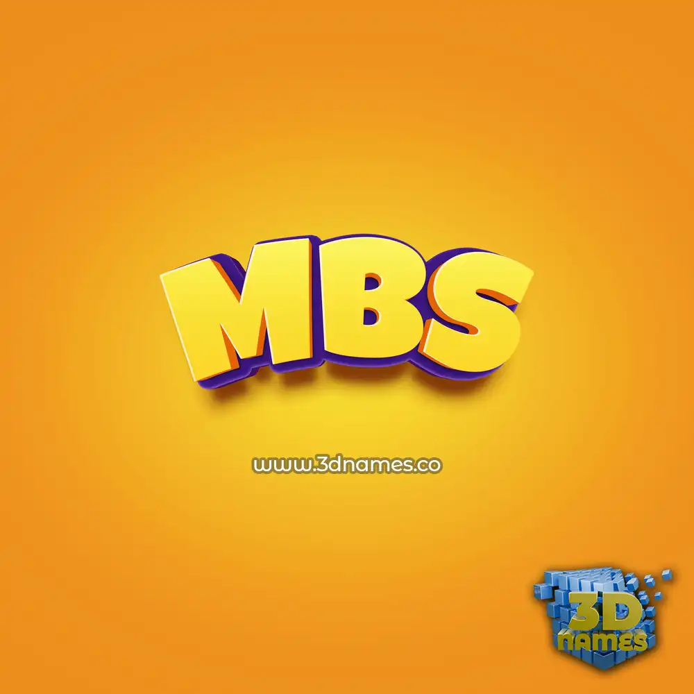 mbs in Orange Toon style - 3D name wallpaper