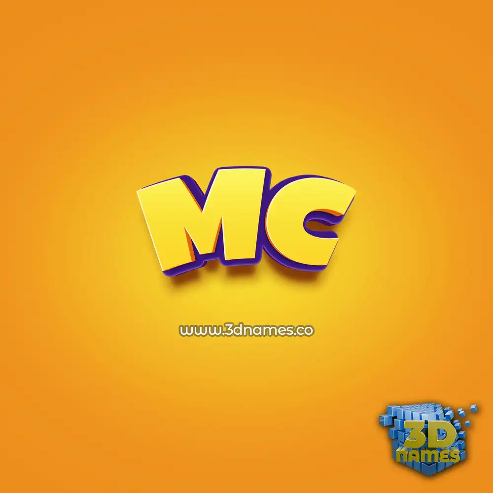 mc in Orange Toon style - 3D name wallpaper