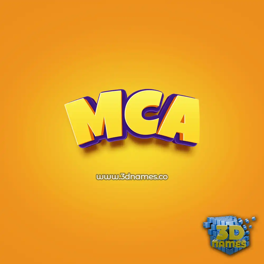 mca in Orange Toon style - 3D name wallpaper