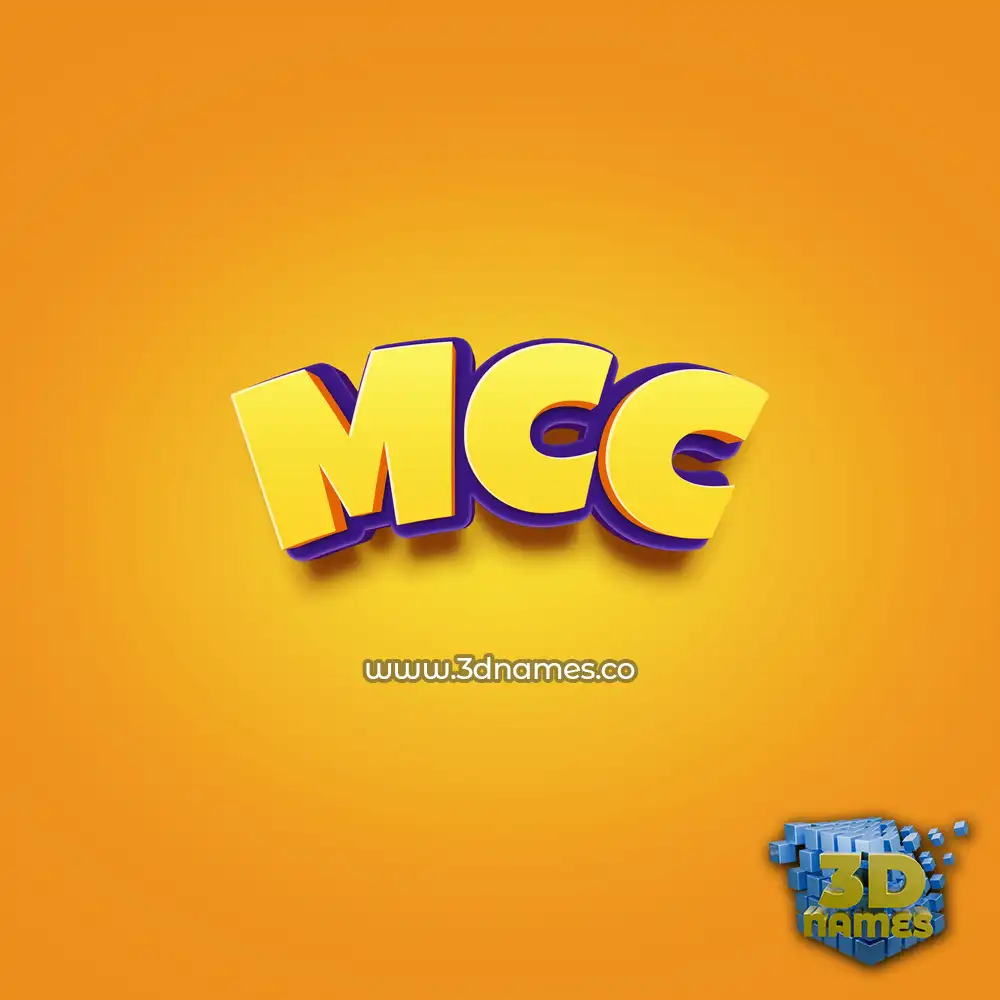 mcc in Orange Toon style - 3D name wallpaper