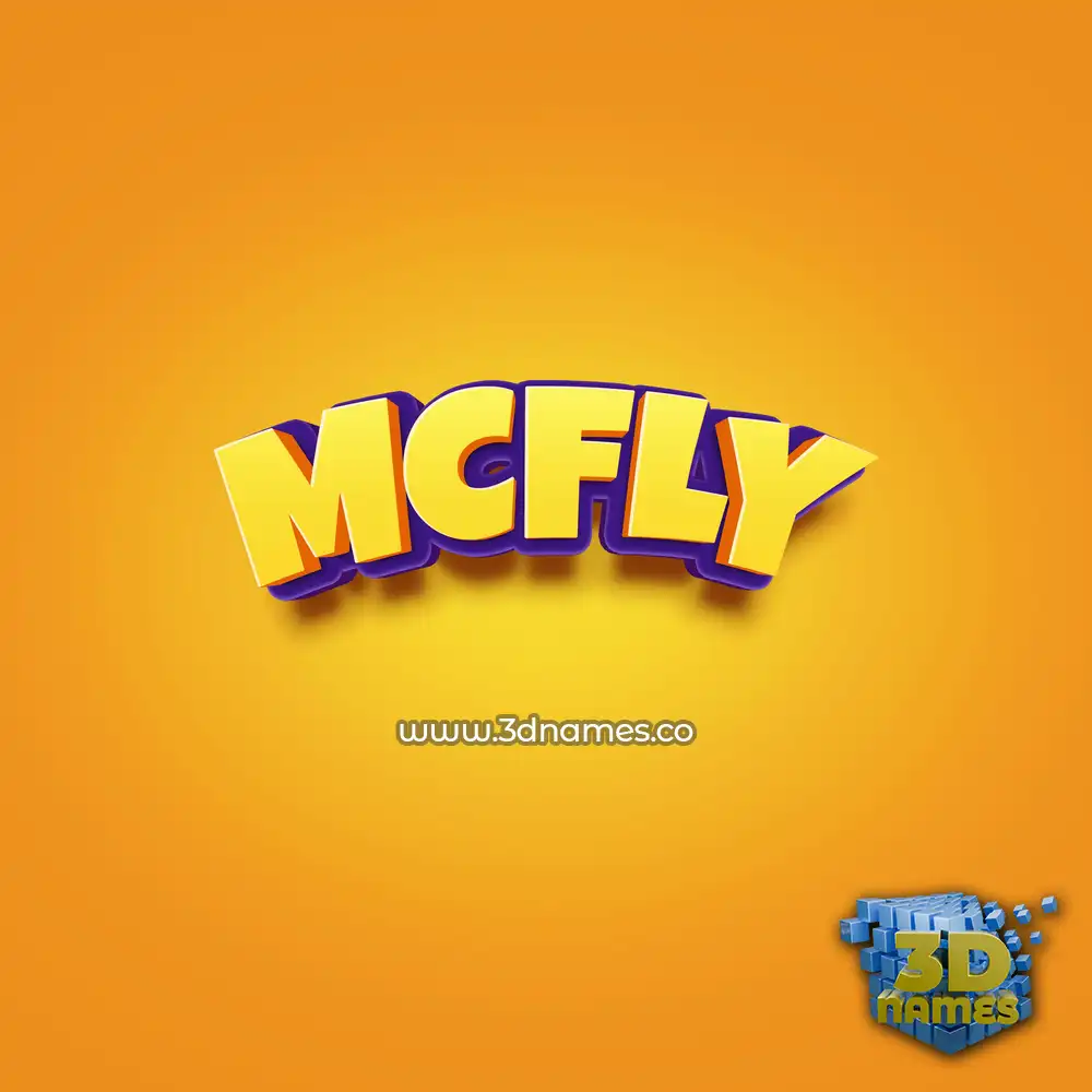 mcfly in Orange Toon style - 3D name wallpaper