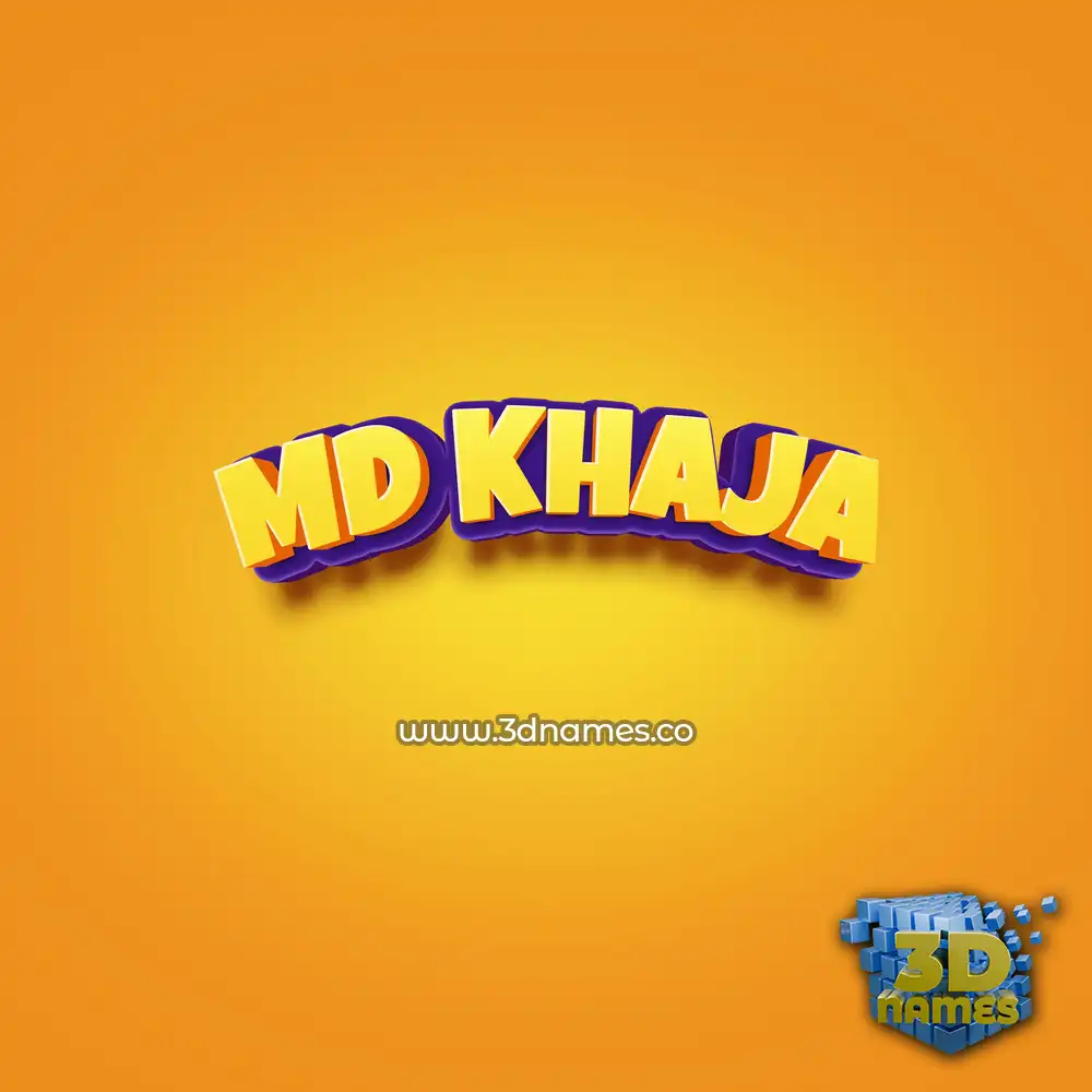 md khaja in Orange Toon style - 3D name wallpaper