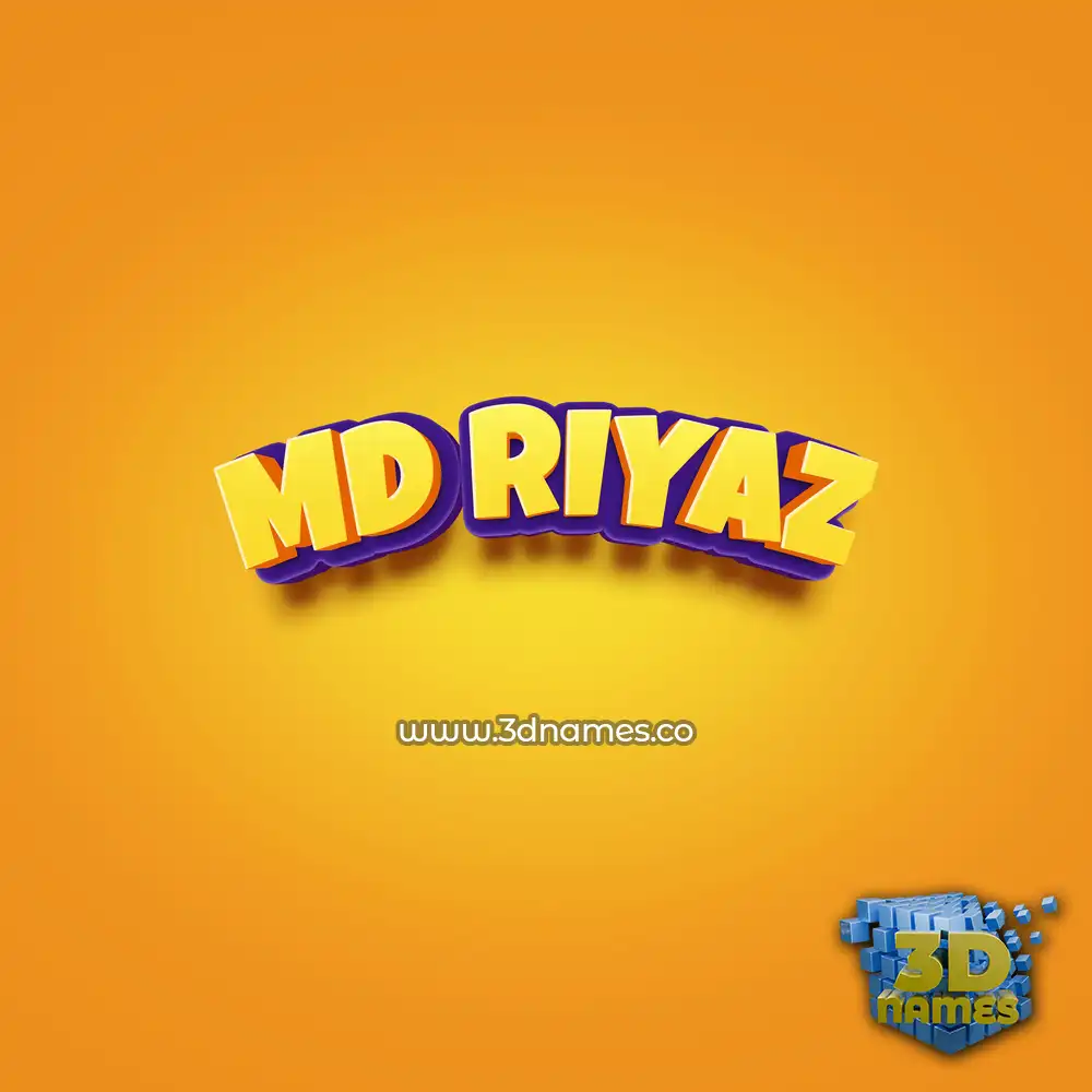 md riyaz in Orange Toon style - 3D name wallpaper
