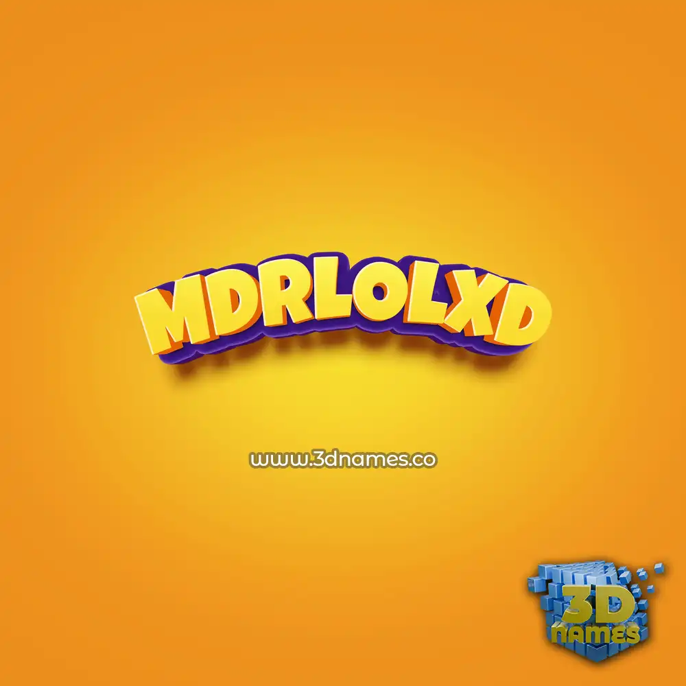 mdrlolxd in Orange Toon style - 3D name wallpaper
