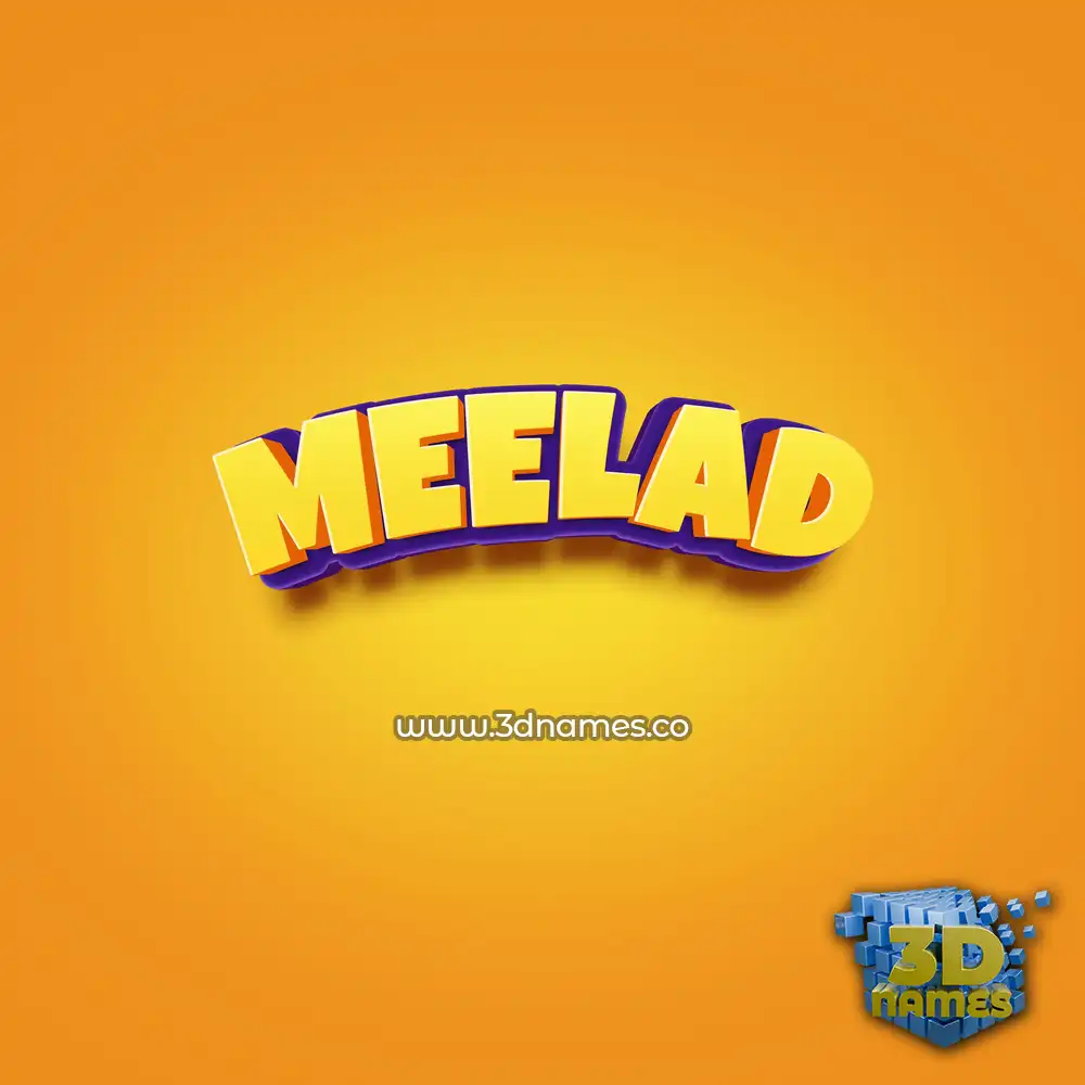 meelad in Orange Toon style - 3D name wallpaper