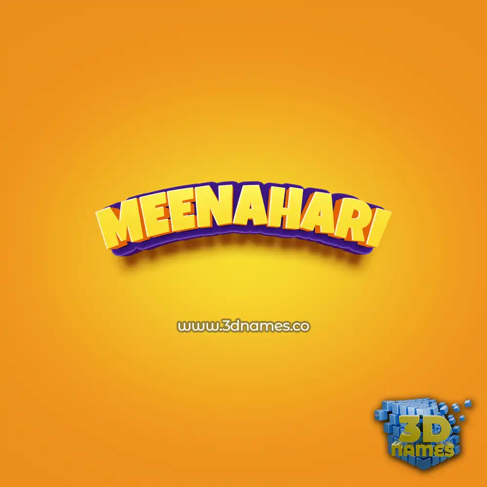 meenahari in Orange Toon style - 3D name wallpaper