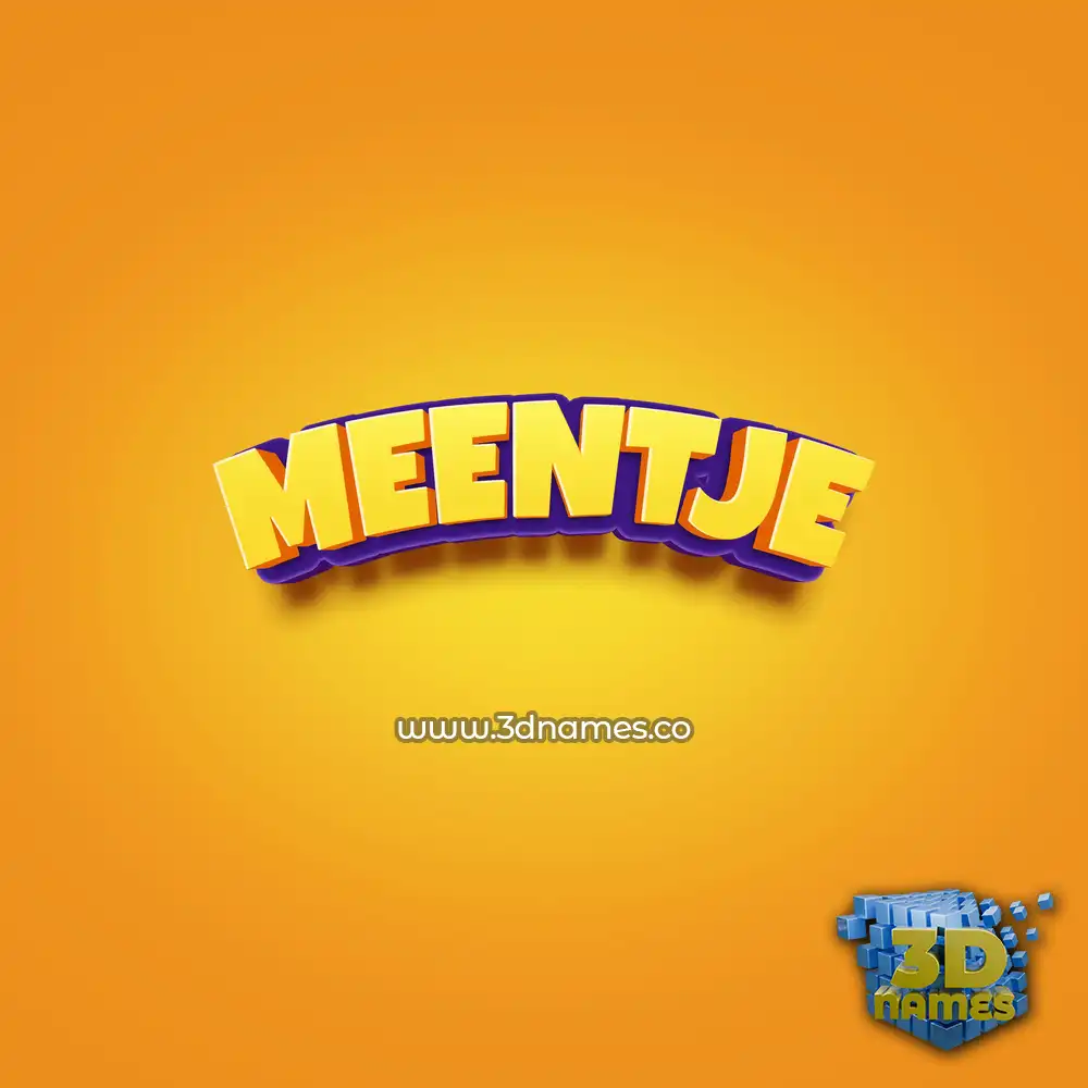 meentje in Orange Toon style - 3D name wallpaper