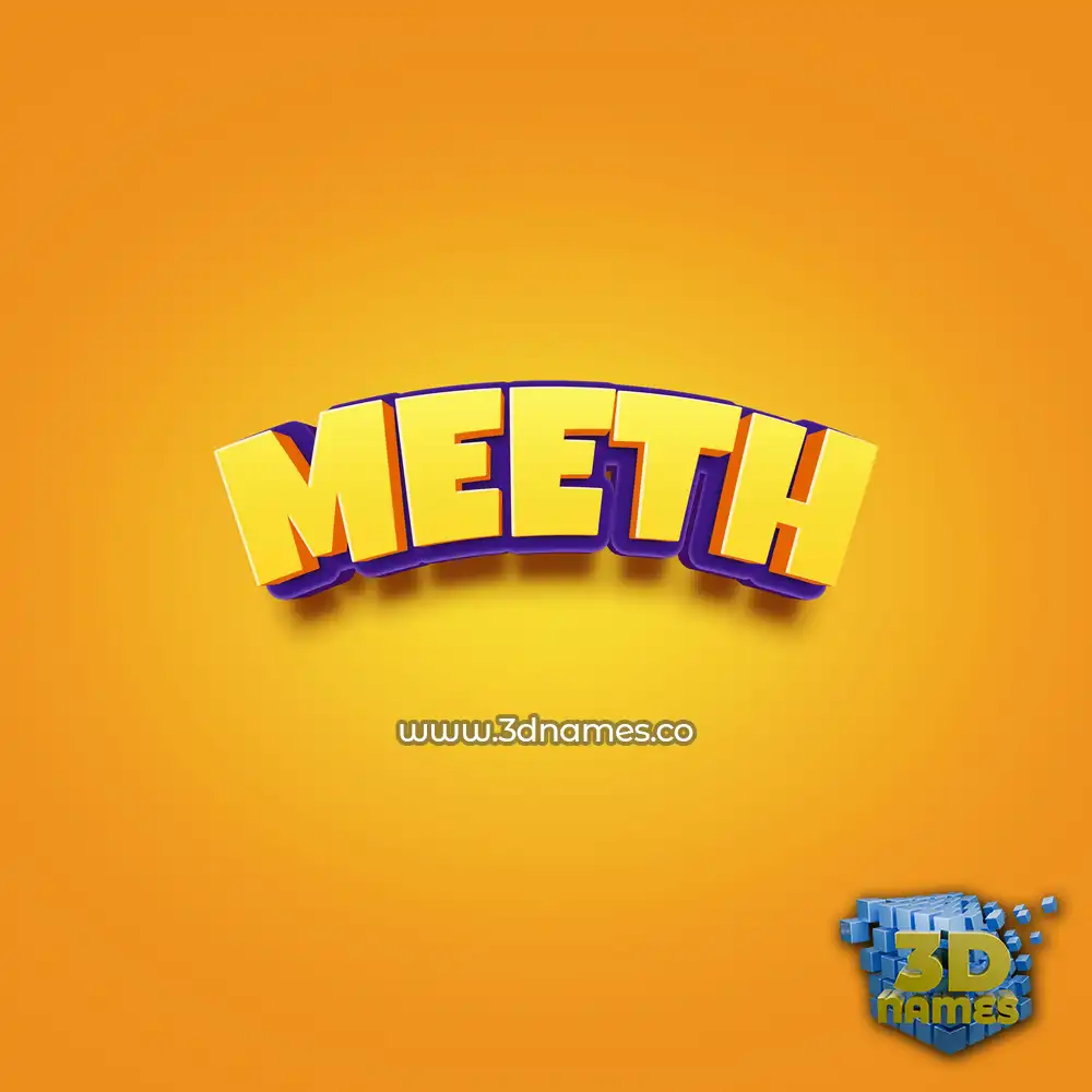 meeth in Orange Toon style - 3D name wallpaper