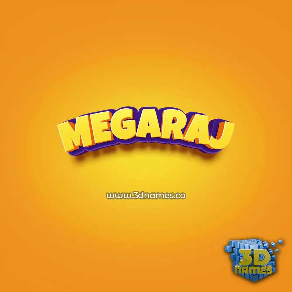 megaraj in Orange Toon style - 3D name wallpaper