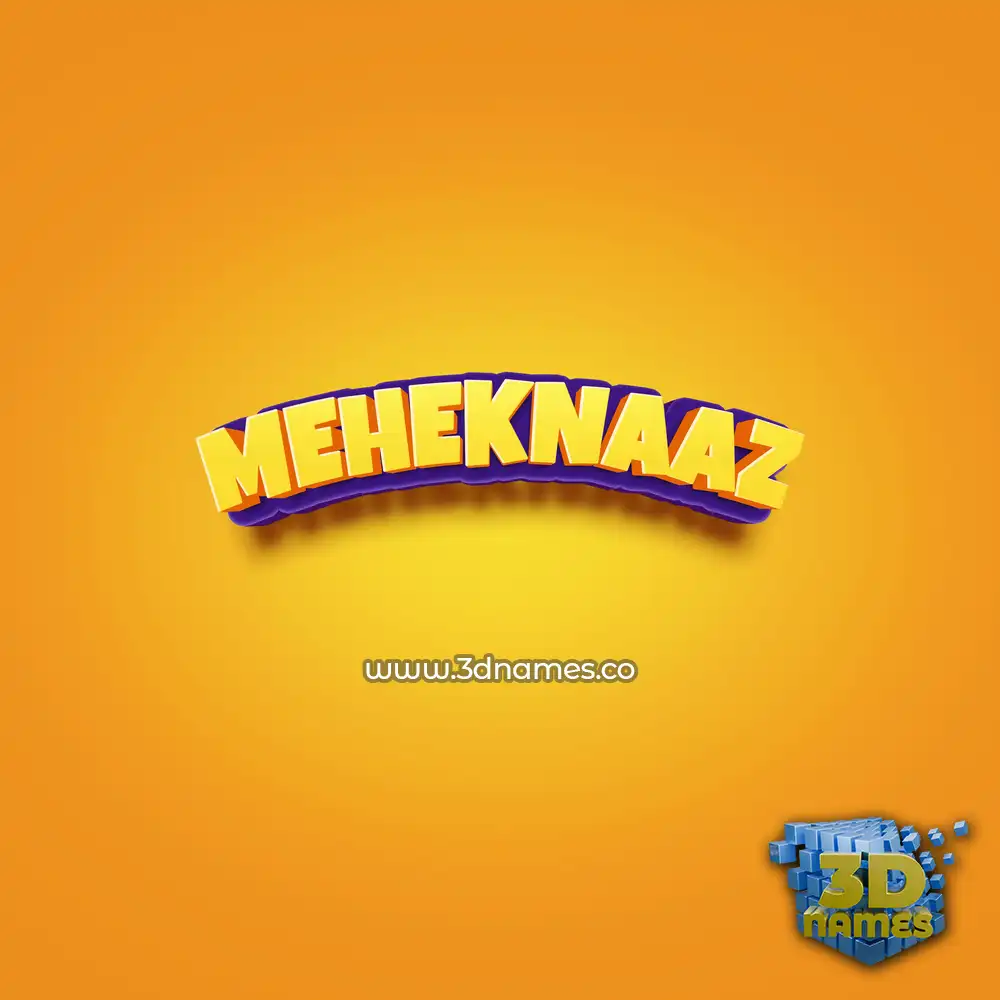 meheknaaz in Orange Toon style - 3D name wallpaper
