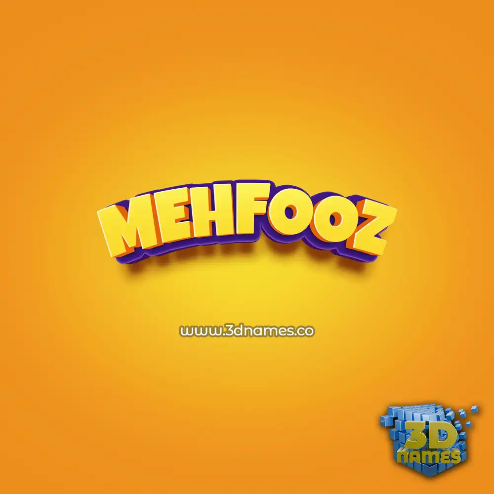 mehfooz in Orange Toon style - 3D name wallpaper