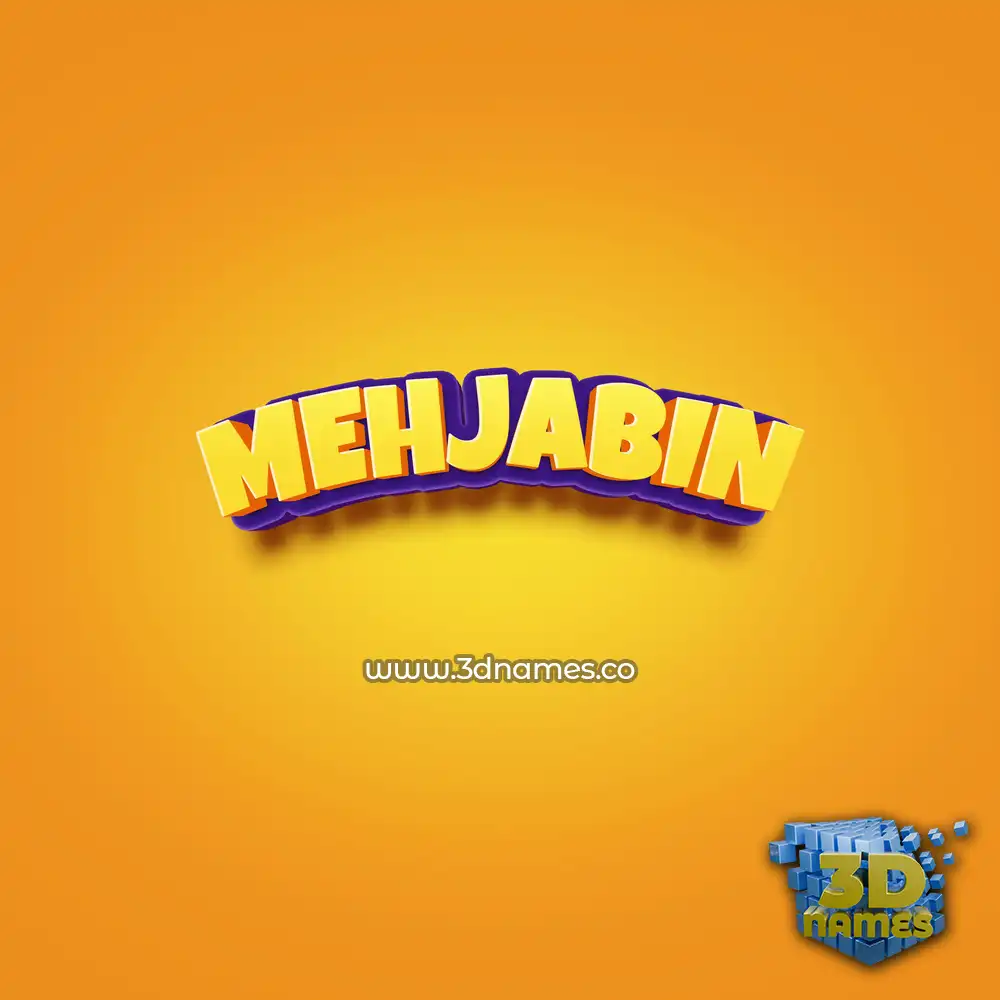 mehjabin in Orange Toon style - 3D name wallpaper