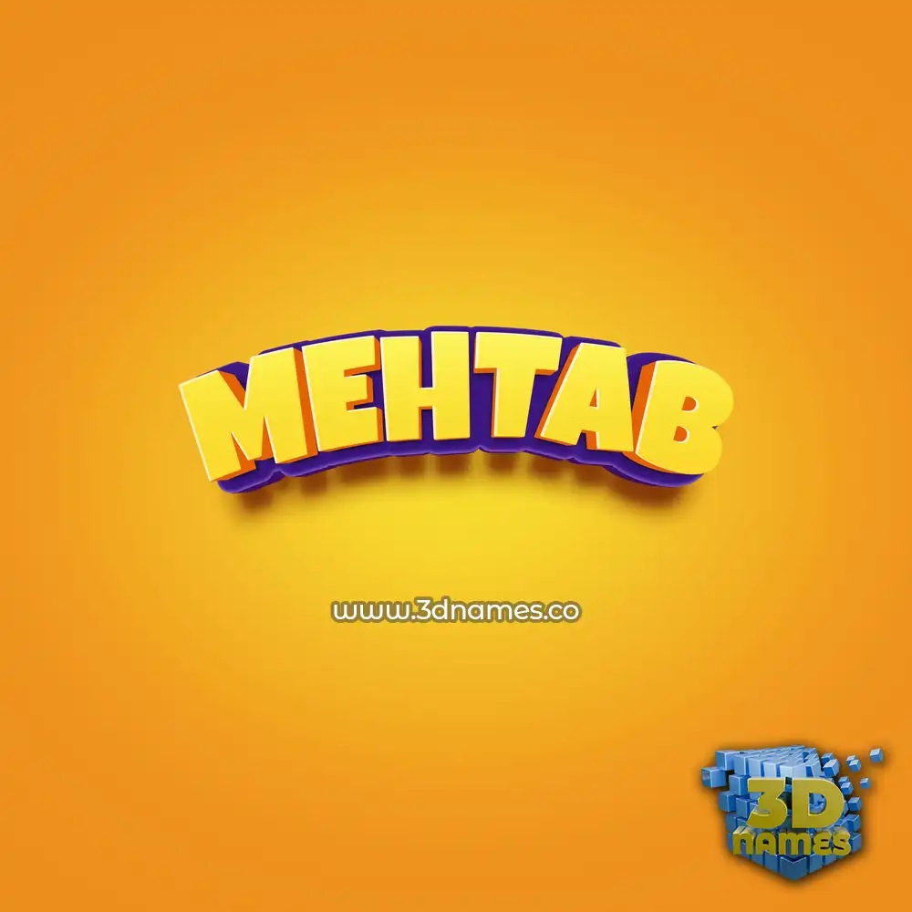 mehtab in Orange Toon style - 3D name wallpaper