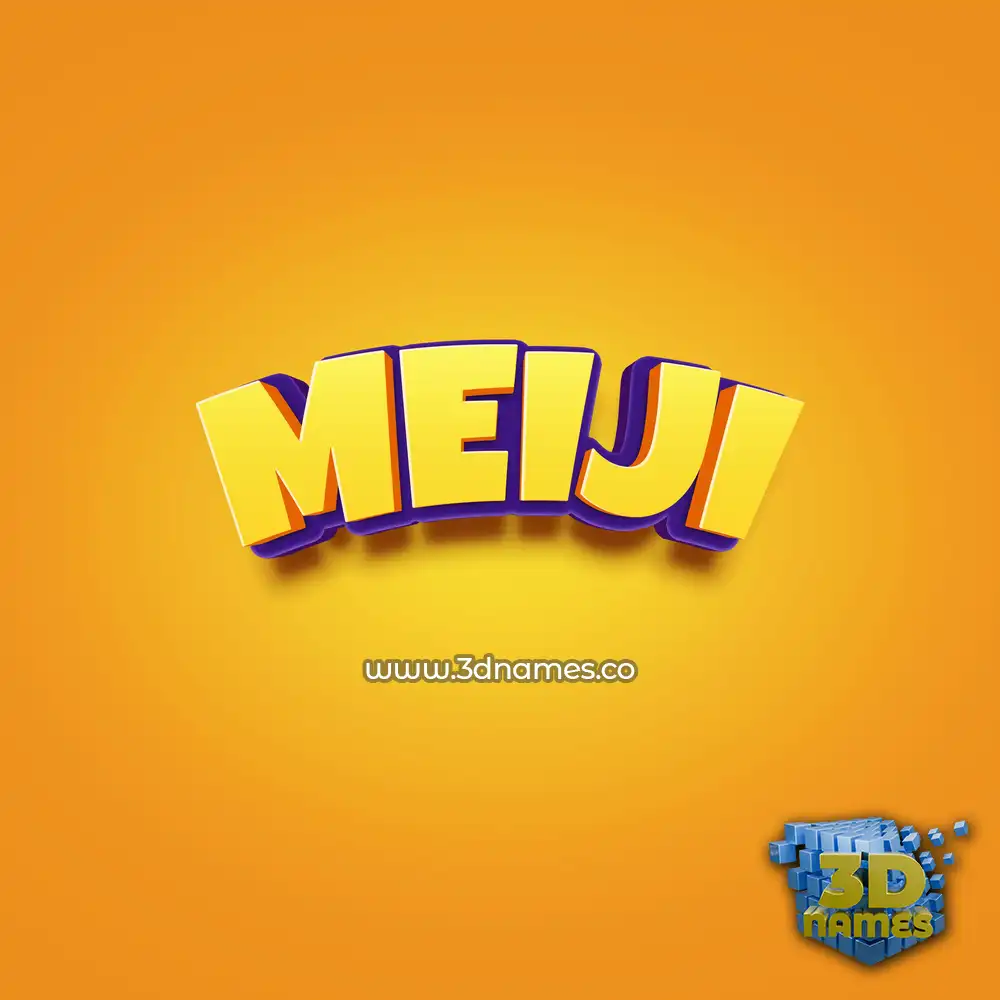 meiji in Orange Toon style - 3D name wallpaper