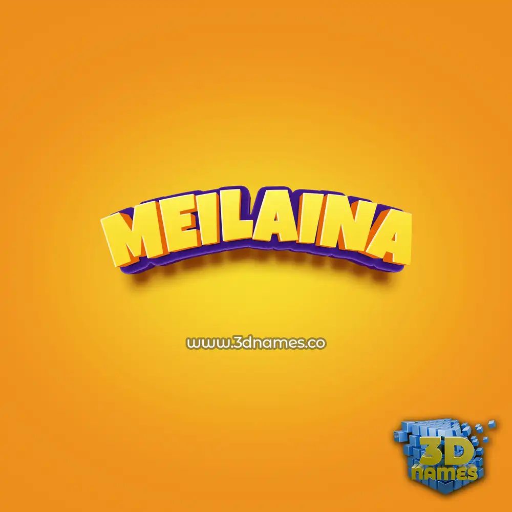 meilaina in Orange Toon style - 3D name wallpaper