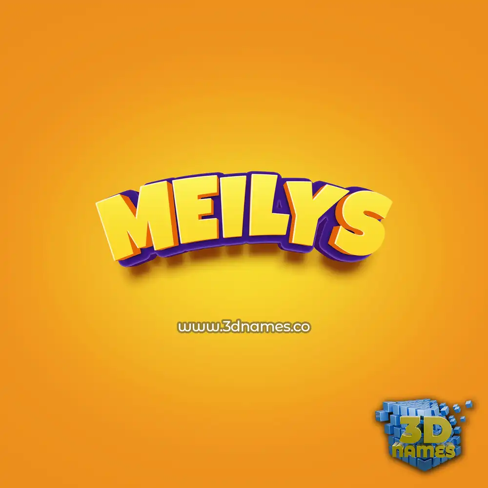meilys in Orange Toon style - 3D name wallpaper
