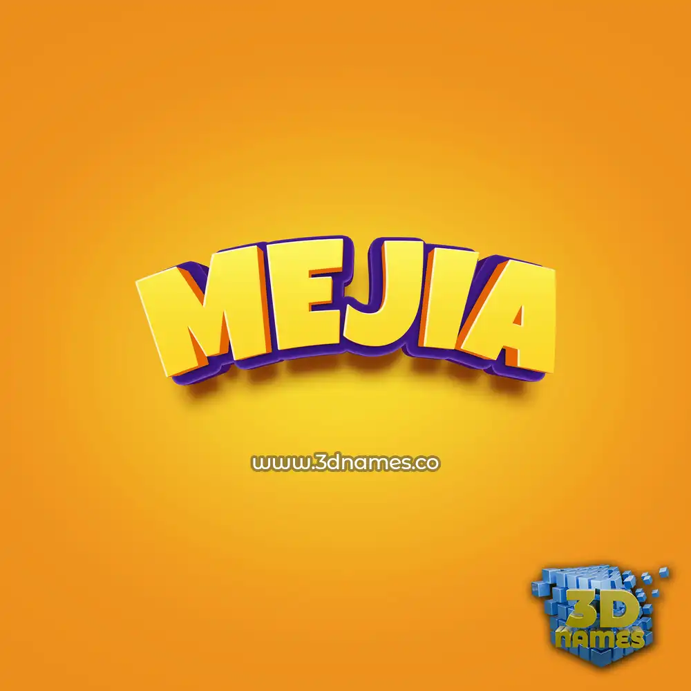 mejia in Orange Toon style - 3D name wallpaper