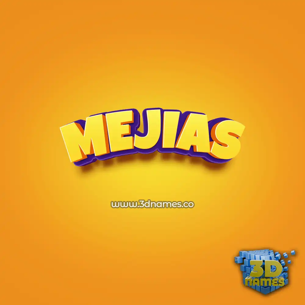 mejias in Orange Toon style - 3D name wallpaper
