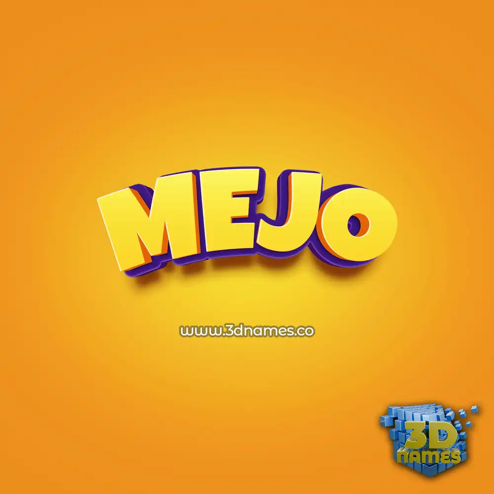 mejo in Orange Toon style - 3D name wallpaper