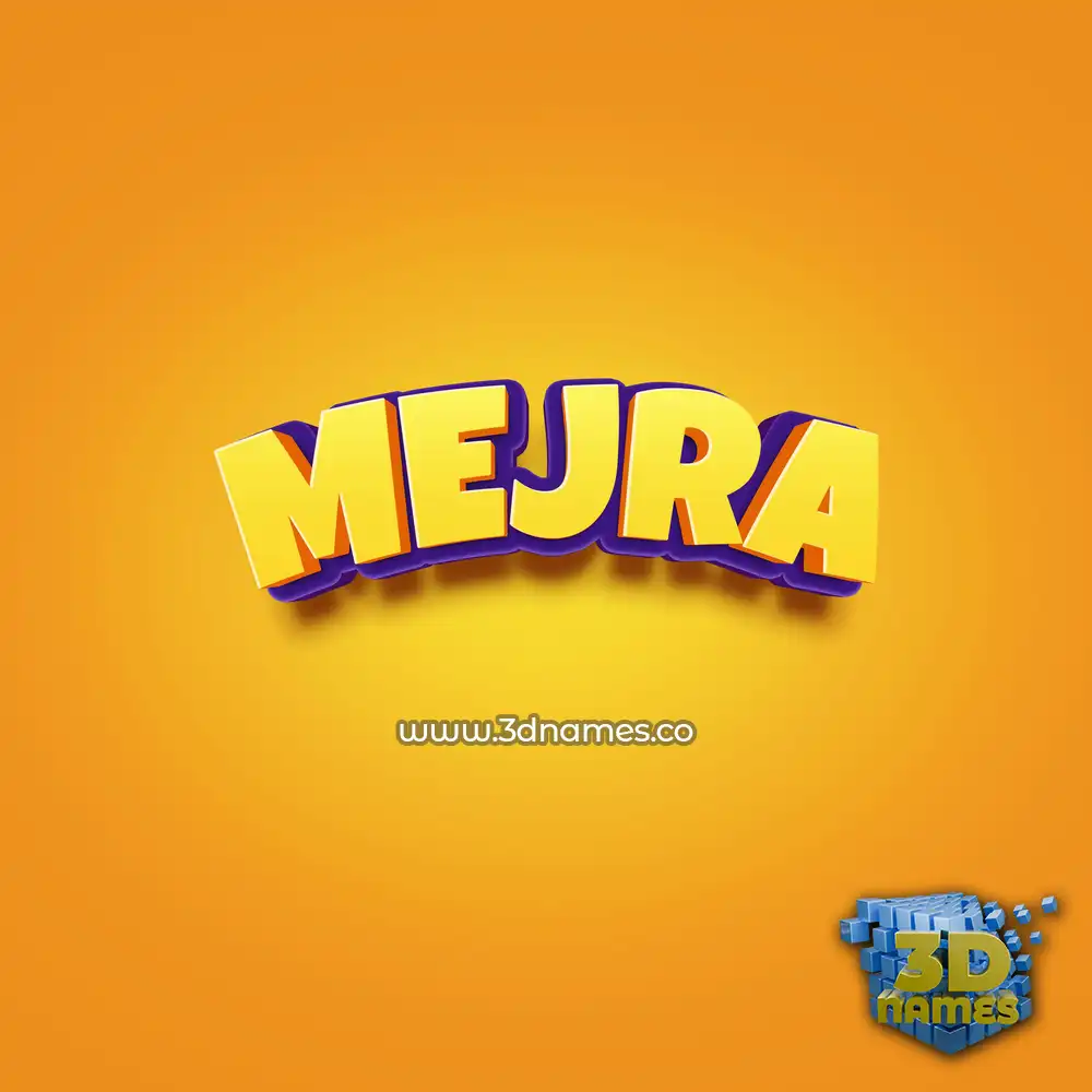 mejra in Orange Toon style - 3D name wallpaper