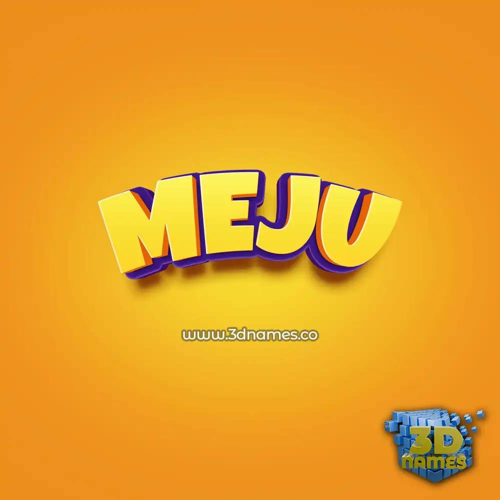 meju in Orange Toon style - 3D name wallpaper