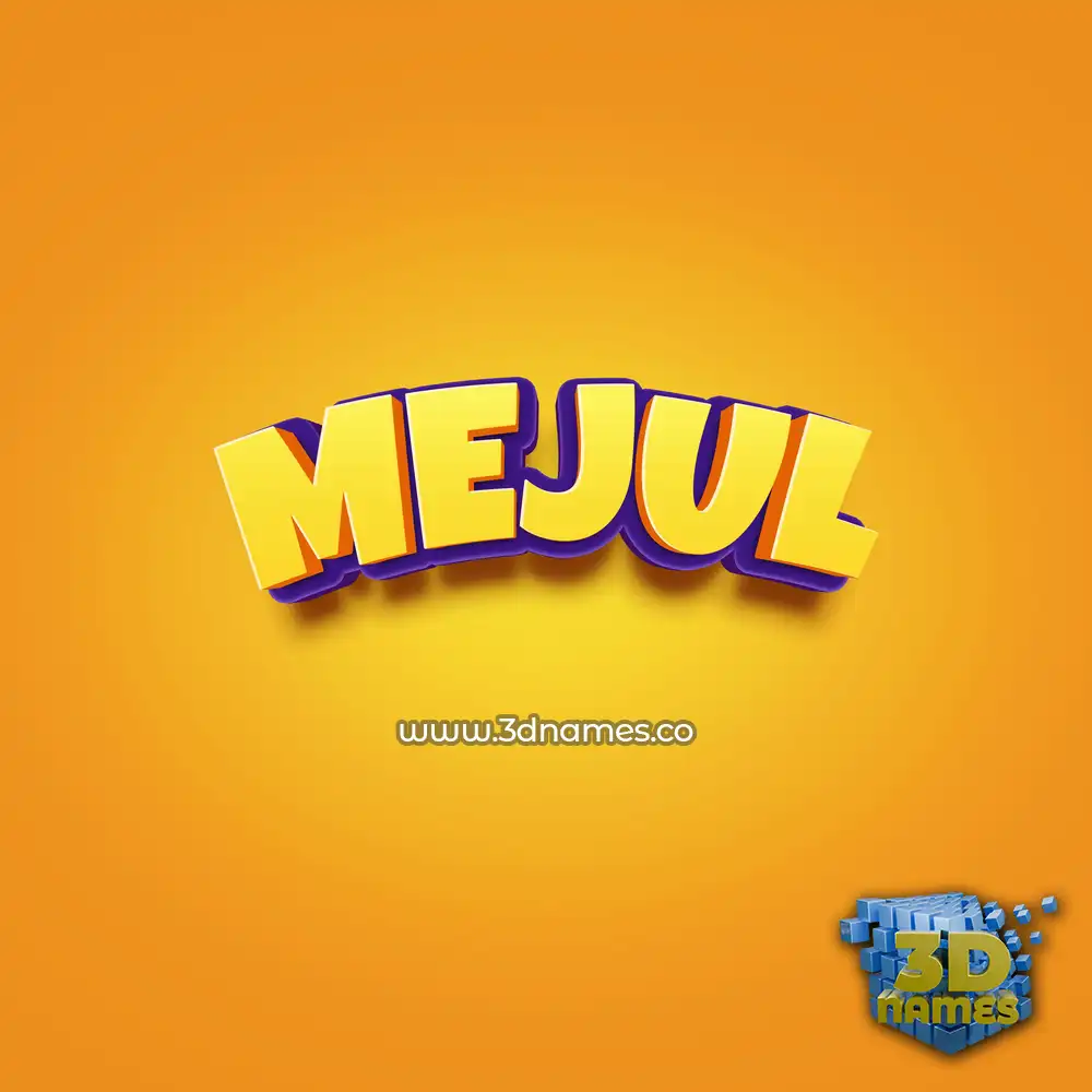 mejul in Orange Toon style - 3D name wallpaper