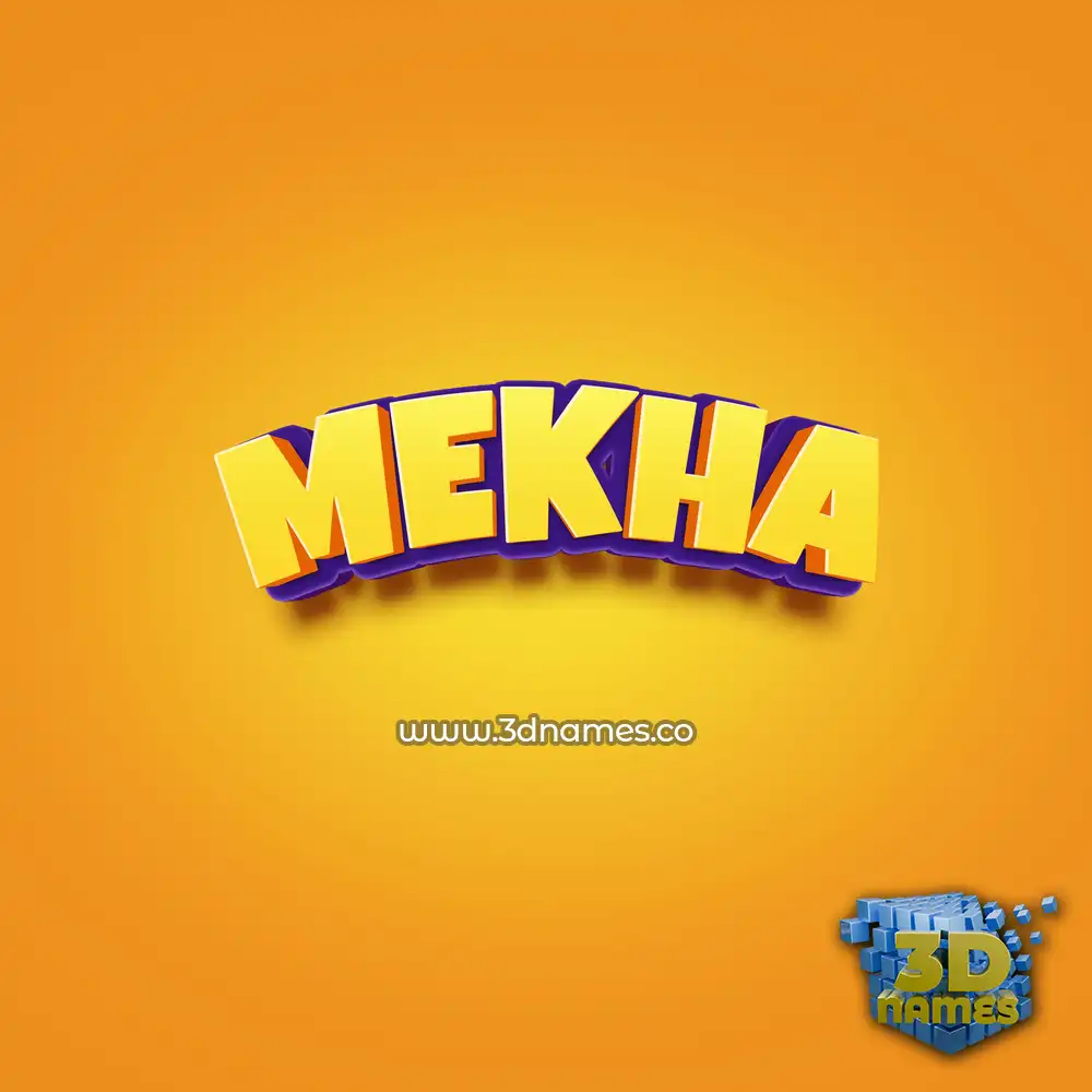 mekha in Orange Toon style - 3D name wallpaper