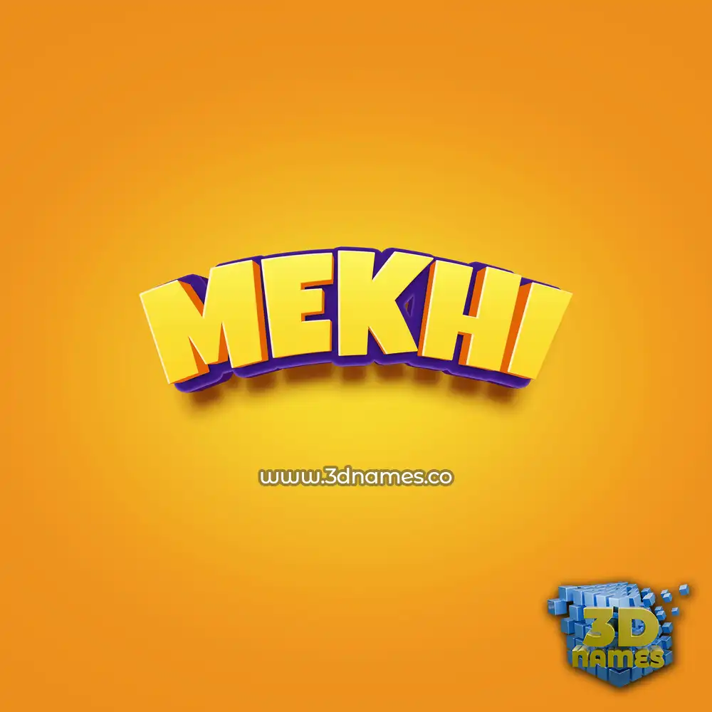 mekhi in Orange Toon style - 3D name wallpaper