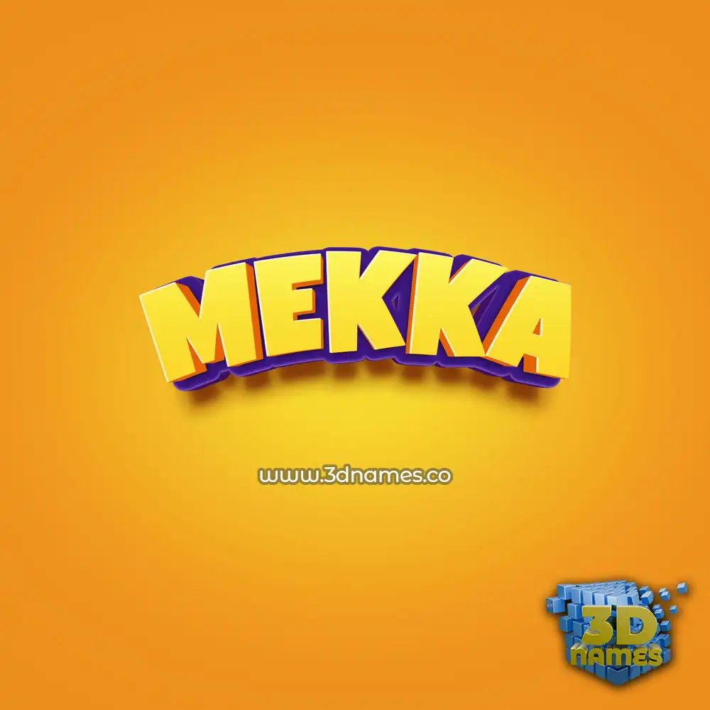 mekka in Orange Toon style - 3D name wallpaper