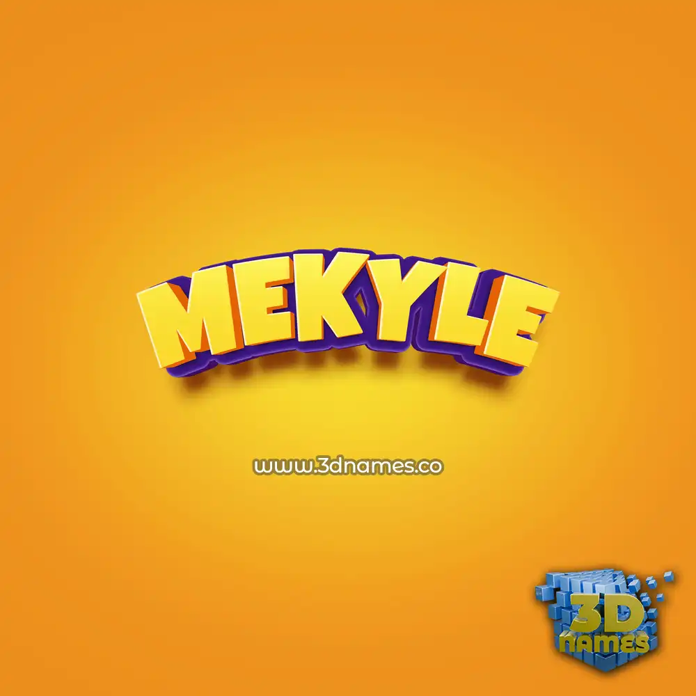 mekyle in Orange Toon style - 3D name wallpaper