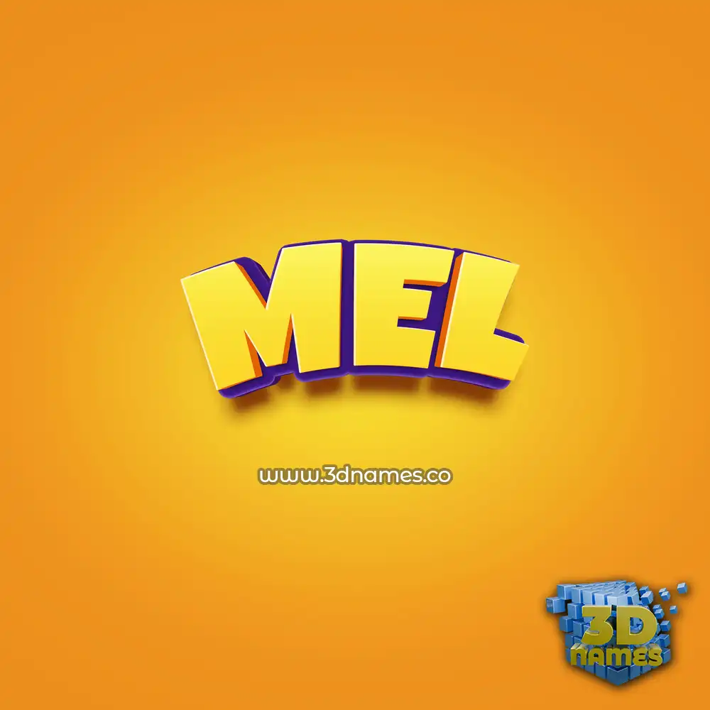 mel in Orange Toon style - 3D name wallpaper
