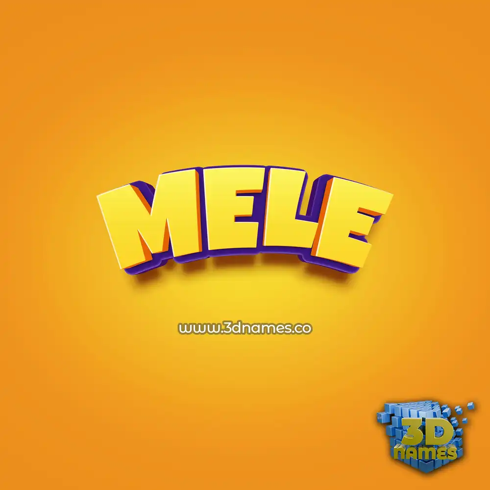 mele in Orange Toon style - 3D name wallpaper