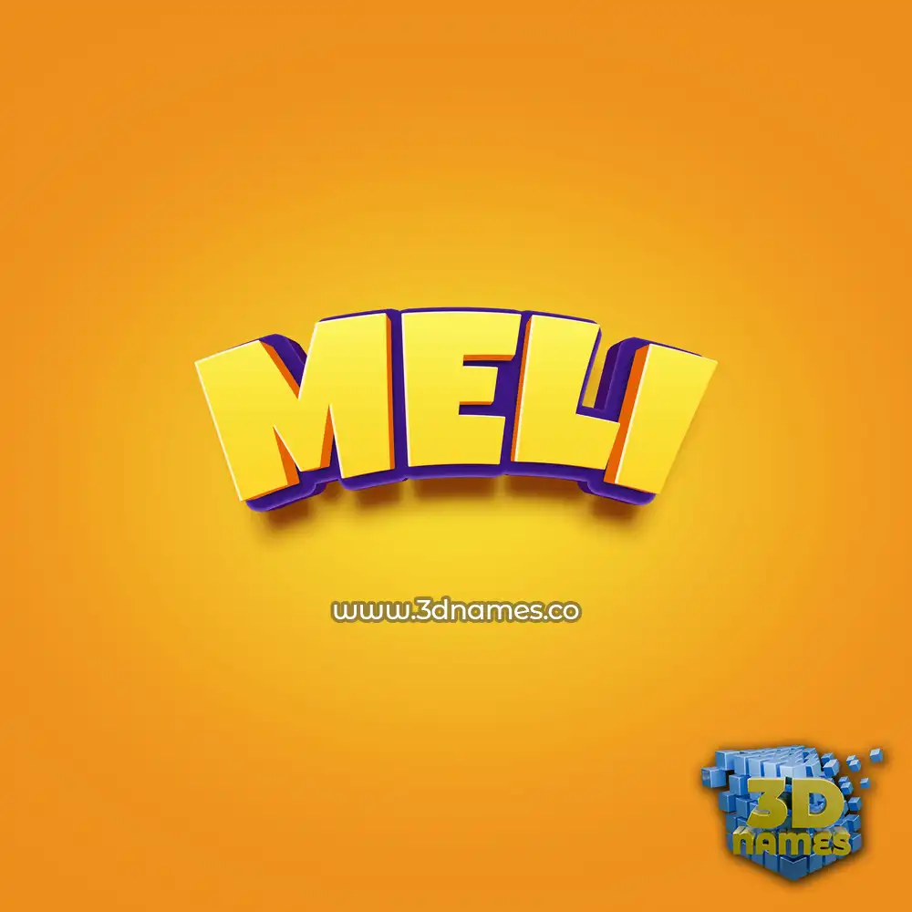 meli in Orange Toon style - 3D name wallpaper